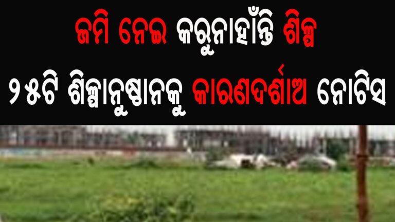 ଜମି ନେଇ କରୁନାହାଁନ୍ତି ଶିଳ୍ପ