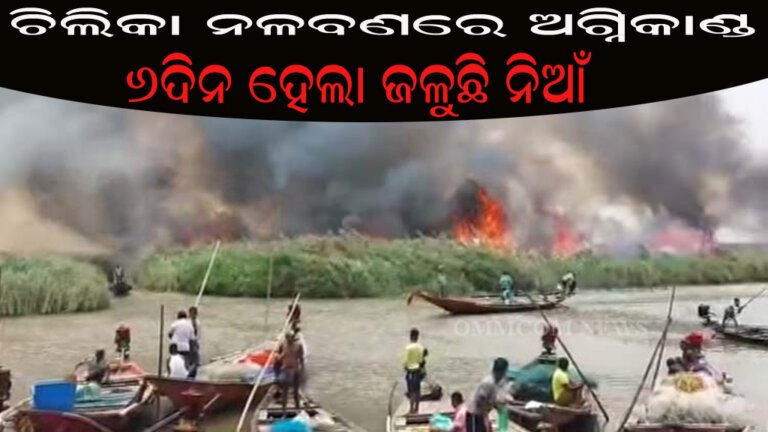 ଚିଲିକା ନଳବଣରେ ଅଗ୍ନିକାଣ୍ଡ : ୬ଦିନ ହେଲା ଜଳୁଛି ନିଆଁ