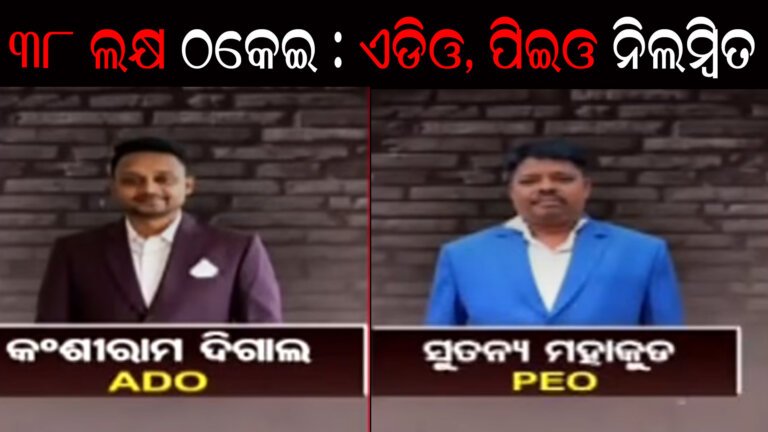 ୩୮ ଲକ୍ଷ ଠକେଇ, ଏଡିଓ, ପିଇଓ ନିଲମ୍ବିତ