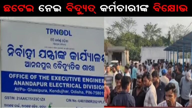 ଛଟେଇ ନେଇ ବିଦ୍ୟୁତ  କର୍ମଚାରୀଙ୍କ ବିକ୍ଷୋଭ